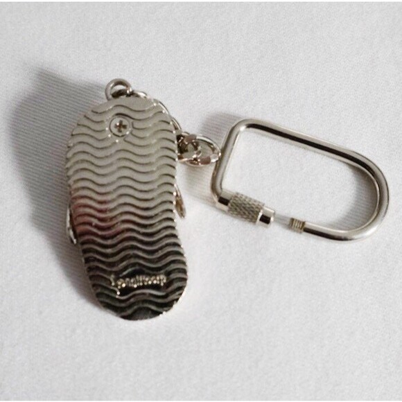 Floral Flip Flop Keychain Ft. Meyers Beach Yellow White - Picture 3 of 5